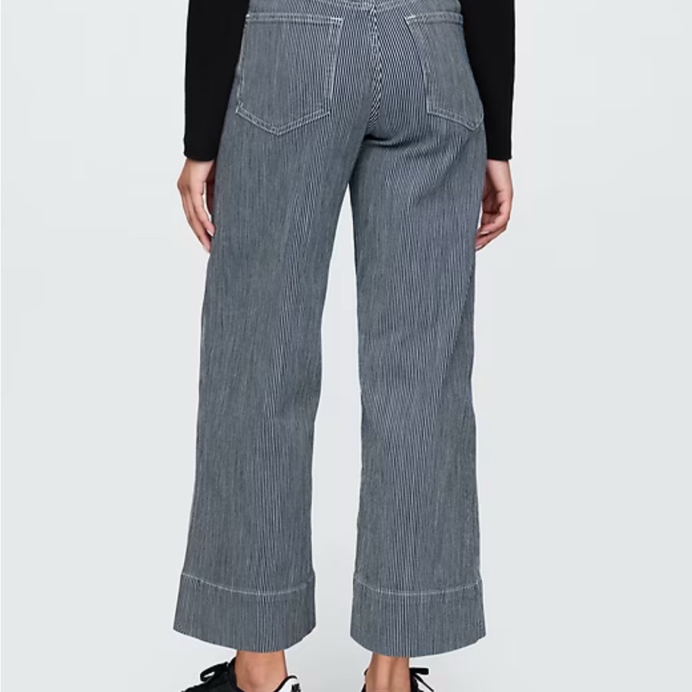 GAP High Rise Stride Wide-Leg Ankle Jeans - Railroad Stripe - Picture 4 of 7
